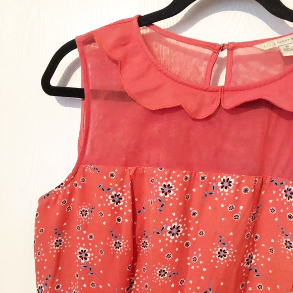 [Lauren Conrad] Coral Floral Spring Dress - Picture 4 of 10